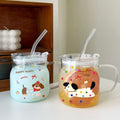 Water cup for women summer high-looking glass cup new arrival fruit tea large capacity straw cup cute mug