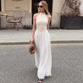 european and american women's clothing  summer new fashion elegant sleeveless slim-fit patchwork dress - wholesale for export