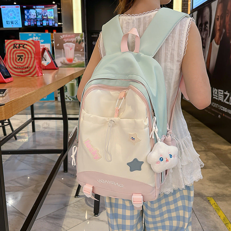 School bag for female junior high school students ins New Japanese niche design sense Campus large-capacity backpack College student backpack