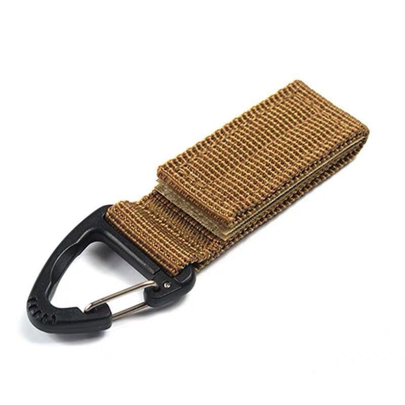 Outdoor tactical nylon webbing backpack buckle single point triangular buckle multi-functional mountaineering buckle D type hanging ring keychain