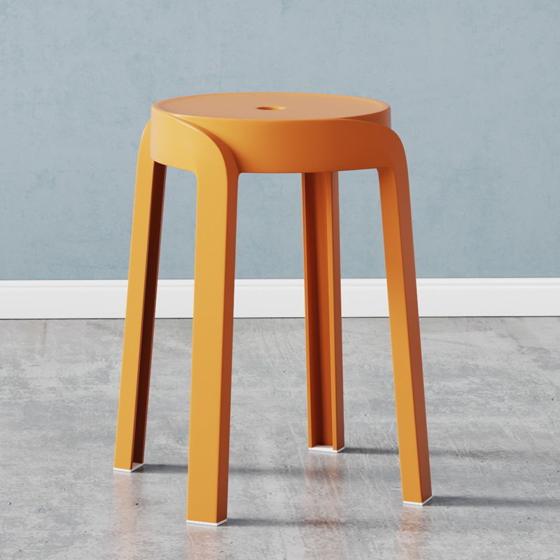 Influencer-approved fashionable plastic stool - thickened, stackable, round stool for home use - nordic dining stool - minimalist creative windmill stool - wholesale