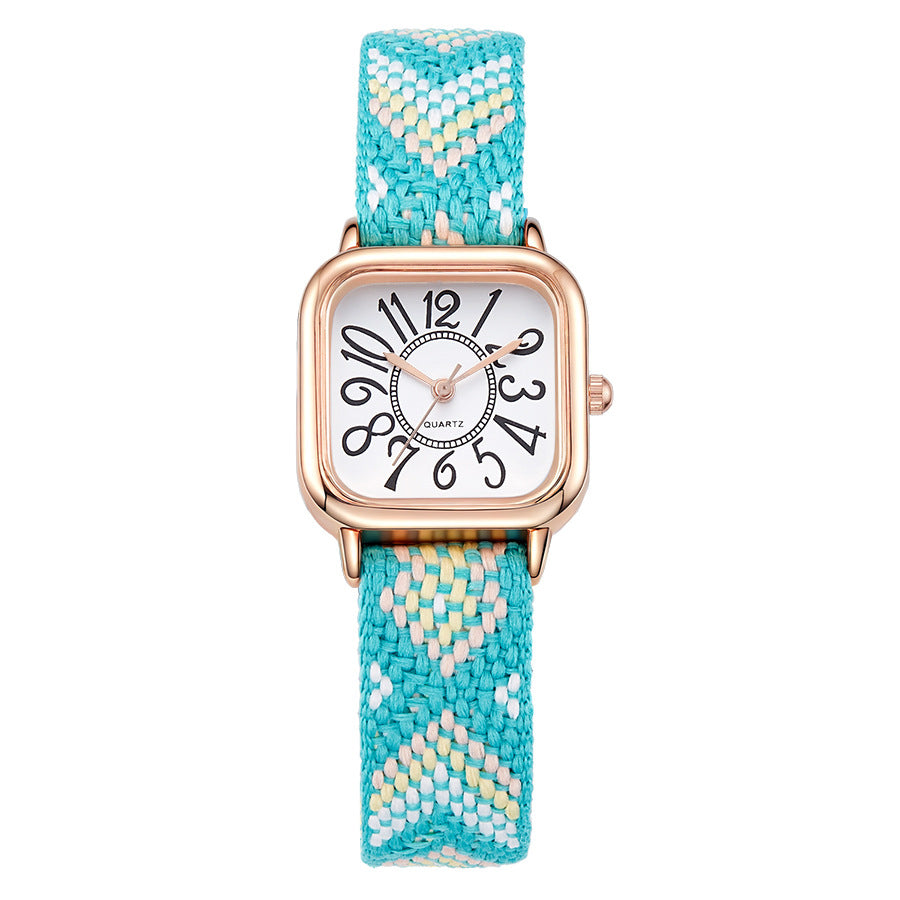 New women's watches live stream new women's woven strap quartz watch fashion cross-border wholesale