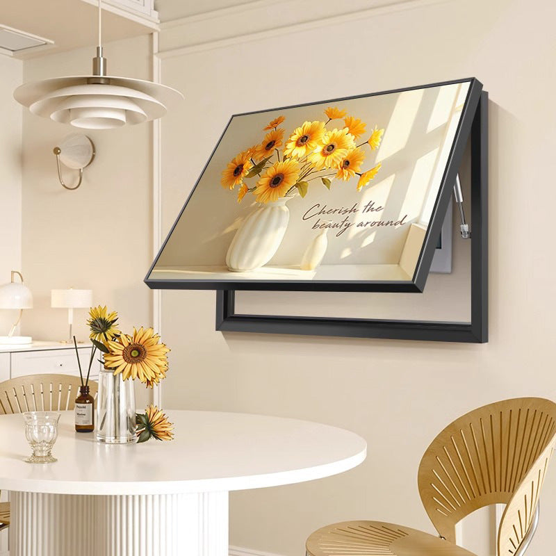 French cream air meter box decorative painting modern simple distribution box blocking hanging painting advanced sense 2025 new