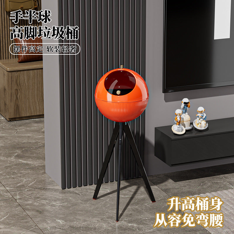 Trash can living room high-end for home bedroom kitchen high-leg storage bucket large-capacity storage rack no-bending garbage rack