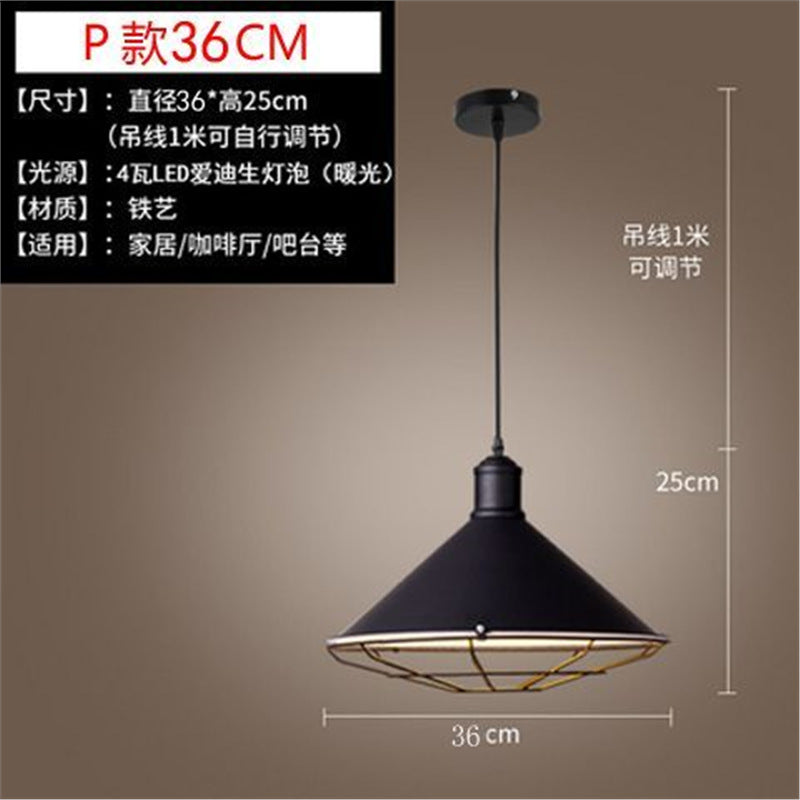 Loft retro stylish creative bar restaurant hotel decoration chandelier american industrial style nostalgic casual lampshade