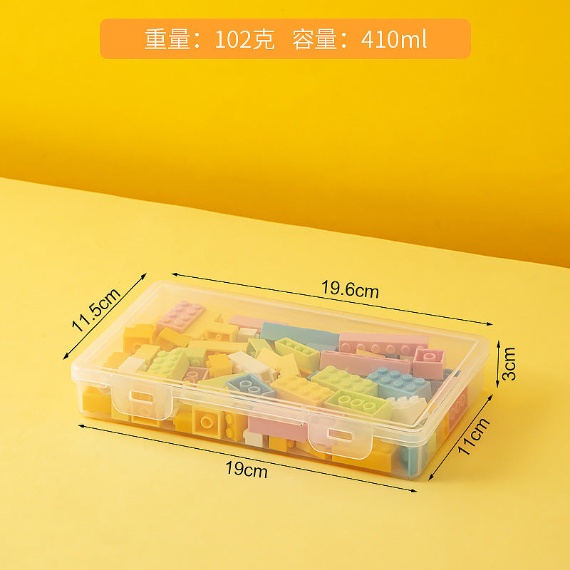 Transparent building block storage box Large capacity drawer Desktop Lego storage box with lid Plastic children's toy storage box