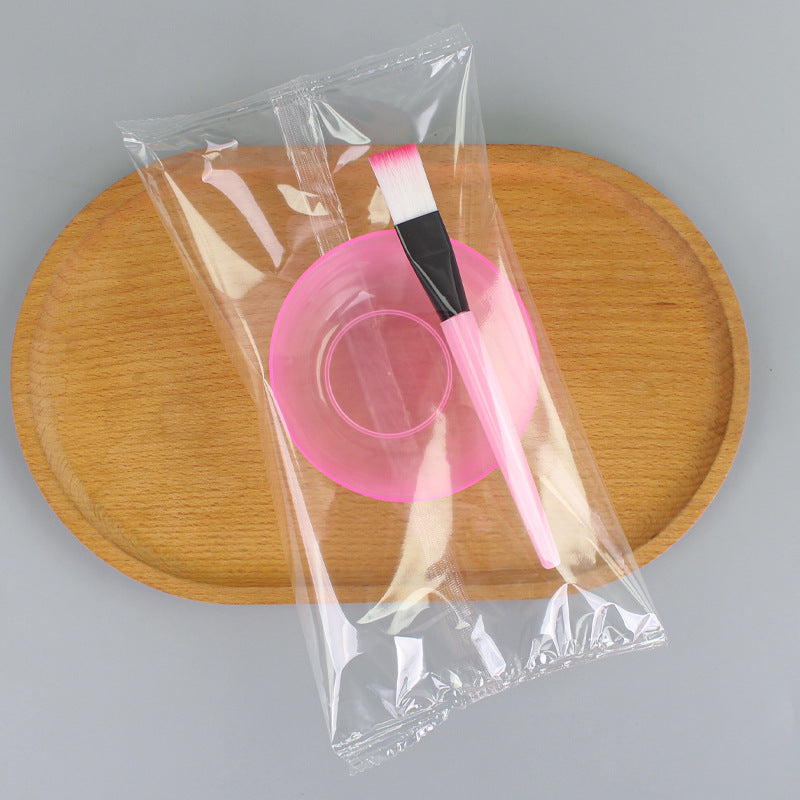 Beauty tool supplies mask bowl brush suit individually packaged mask bowl + mask brush plastic bowl makeup brush