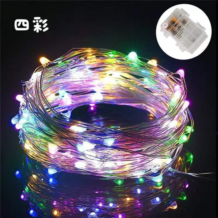 Cross-border small lanterns waterproof remote control battery box copper wire light string small lights christmas lights decorative led light wire string lights