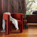 Creative single sofa light luxury minimalist modern ins living room leisure chair orange fabric reception armchair