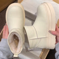 Bread snow boots for women winter2026new arrivalfleece-linedthickened leather short boots thick sole cotton boots waterproof cotton shoes