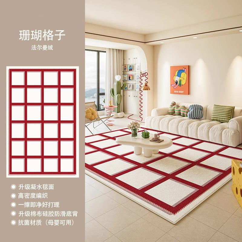 Distributed carpet living room new arrival cream style colorful dopamine no-wash and wipeable floor mat bedroom sofa coffee table floor mat