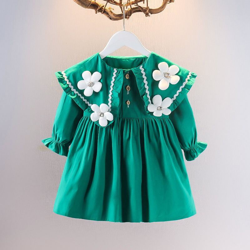 Girls' dress - autumn  collection: stylish and chic dresses for little girls. spring/autumn collection featuring doll collars and princess silhouettes. ready to ship!