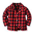 Kids' pajama set - plaid japanese style loungewear for boys and girls - spring/autumn comfortable underwear - children's sleepwear/home clothes