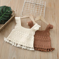 Girls' spring/autumn sweater set: sweet princess collar knit vest with ruffle trim and tassel detail (two-piece outfit)