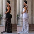 C7692 cross-border   fashion women's sexy lace one-shoulder ruffle bodycon dress
