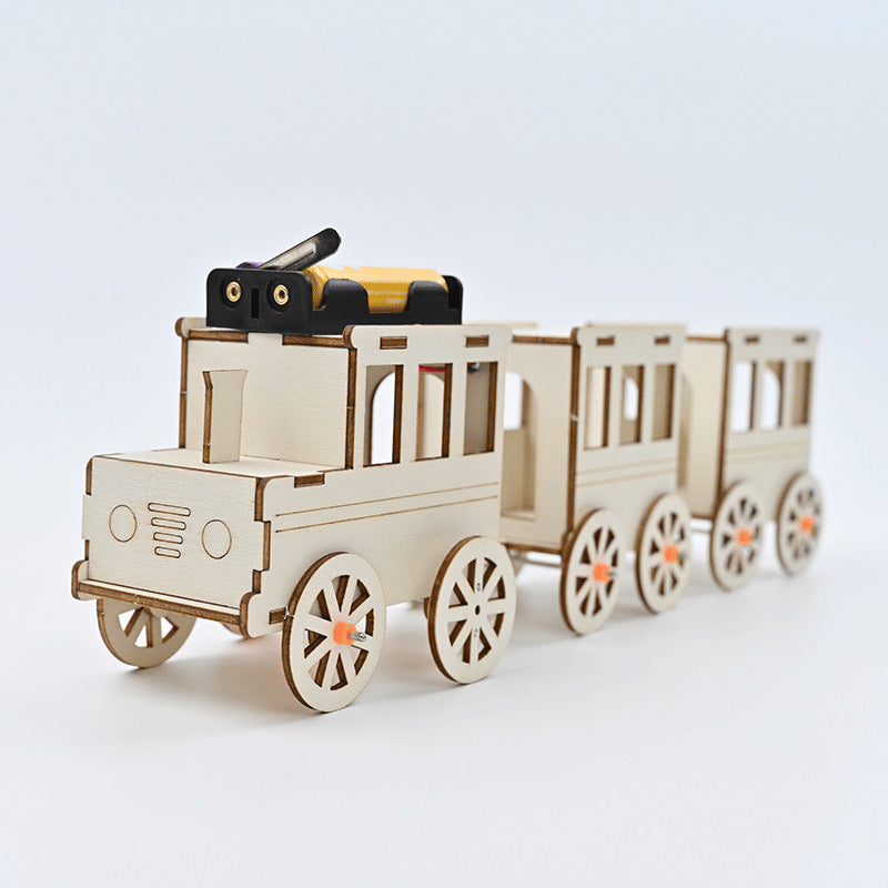 Sightseeing train DIY small train Primary school students Science experiment Handmade homework Puzzle technology Small production Material package