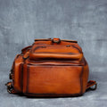 Retro handmade genuine leather chest bag casual crossbody bag first layer vegetable tanned cowhide multi-flap pocket pants shoulder bag men's travel trendy bag