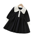 new year's & christmas girls' sweater dress - children's knitted sweater dress with pearl collar, chanel-inspired sweet style