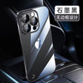Pc frameless electroplating 16pro suitable for iphone17 mobile phone case ultra-thin transparent hard case apple 14 protective cover