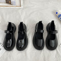 Women's high heels: new autumn 2025 collection - round toe, chunky heel, versatile retro japanese style leather mary janes in black
