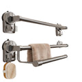 Suction cup towel rack, punch-free, upper and lower double pole bathroom storage rack, bathroom wall-mounted storage rack, towel storage
