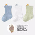 Babylon newborn baby socks mesh breathable infant knee socks boneless combed cotton ear lifting kids socks