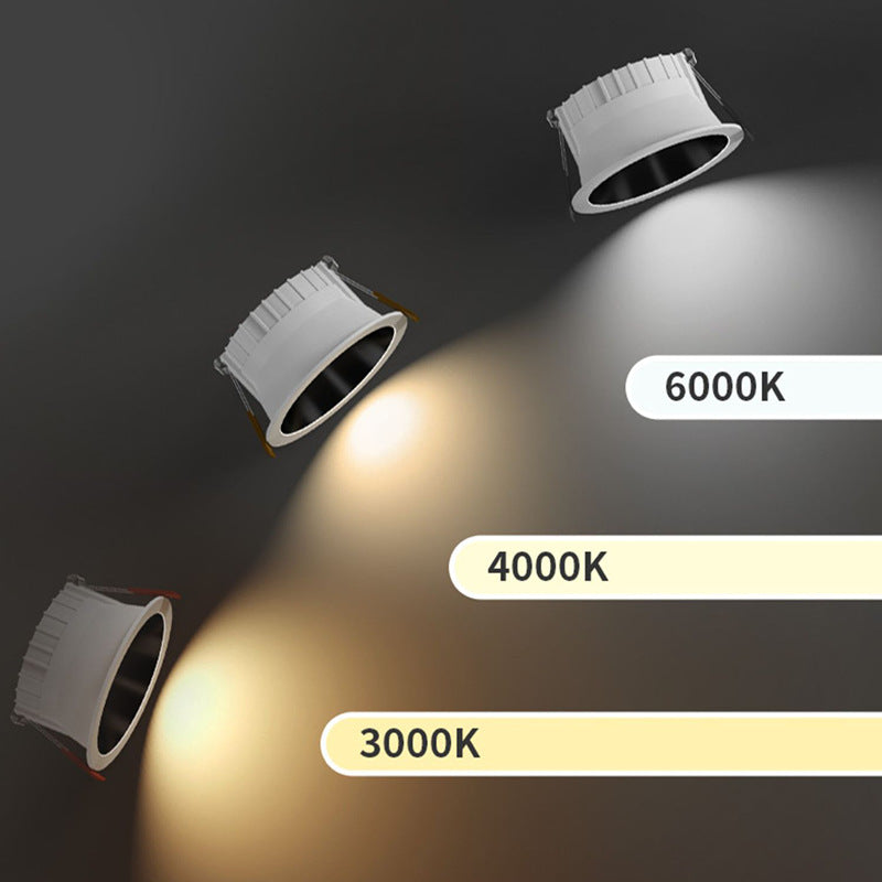 Downlight embedded hotel home living room without main light lighting deep anti-glare hole light ceiling light wholesale high brightness