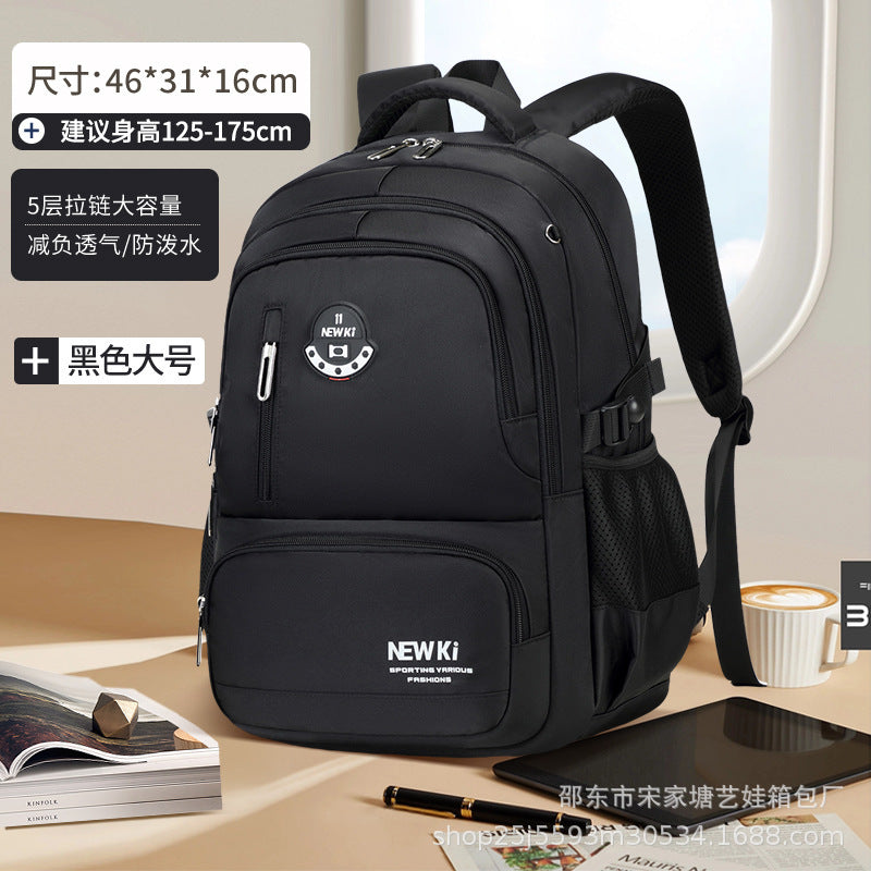 New schoolbag for high school students, children's backpack for primary school students in grades 3-6, large-capacity Oxford cloth business travel bag
