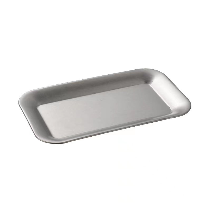 304 industrial style dessert tray outdoor snack plate camping creative retro tray dessert plate square snowflake grill