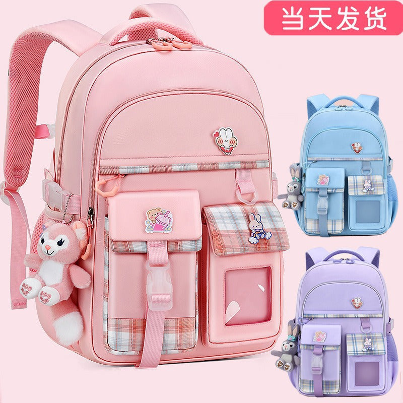 New lightweight school backpack for elementary school students - perfect for girls in grades 1-6. designed for children's spinal protection and reduced burden