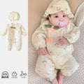 Newborn baby long-sleeve romper: stylish and trendy autumn outfit for baby girls - spring/autumn one-piece jumpsuit with floral print, perfect for outdoor adventures