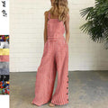 Independent station fashion  new  four-color polka dot wide-leg pants pants digital printing backless jumpsuit