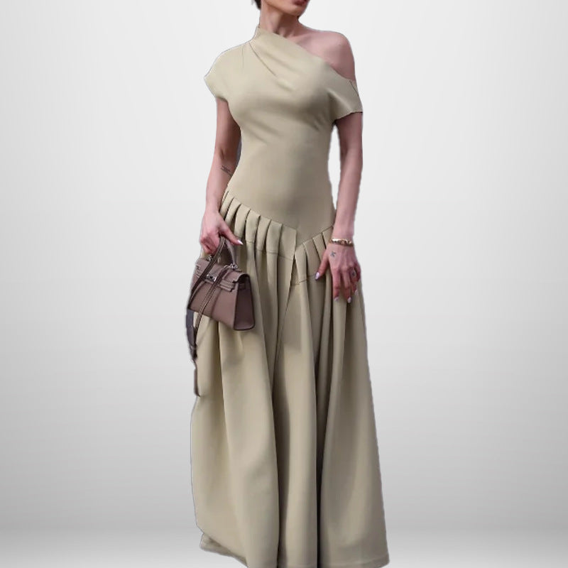 summer new arrivals: women's clothing - cross-border european & american hot seller - elegant & chic maxi dress, fashionable high-waisted solid color dress