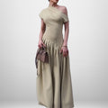 summer new arrivals: women's clothing - cross-border european & american hot seller - elegant & chic maxi dress, fashionable high-waisted solid color dress