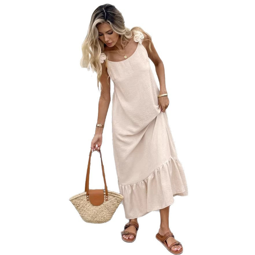 Korean style cotton linen sundress - new summer sleeveless dress - beach dress - women's vacation dress - tank dress