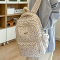 2025 new spring outing: stylish & chic solid color/floral casual student backpack - fresh & feminine everyday bag