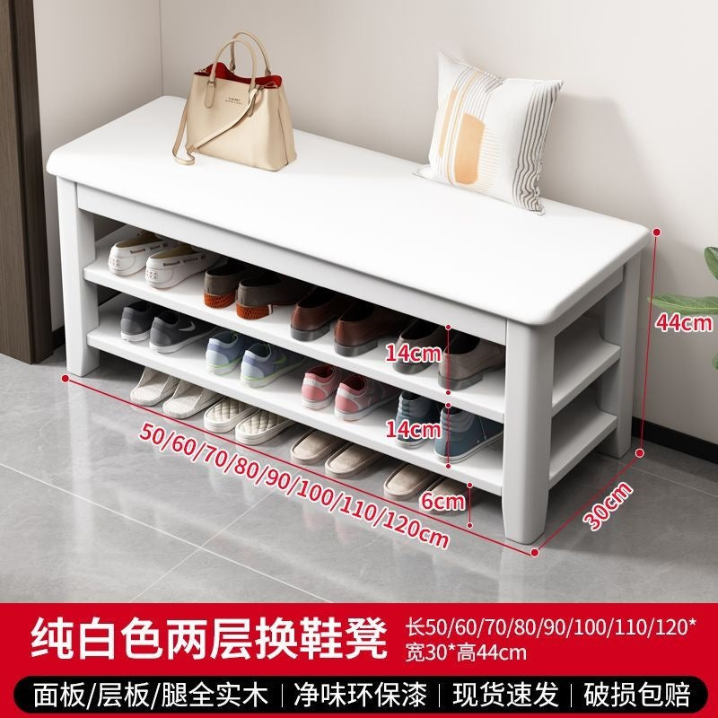 All solid wood shoe changing stool shoe cabinet door for home entry stool all-in-one multi-layer popular multi-functional floor-standing shoe rack