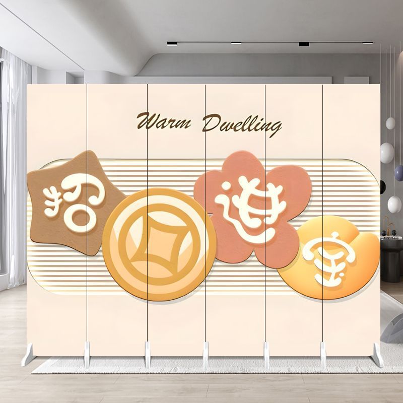 Screen partition cream style beauty salon small apartment persimmon persimmon bedroom office hotel live broadcast mobile folding