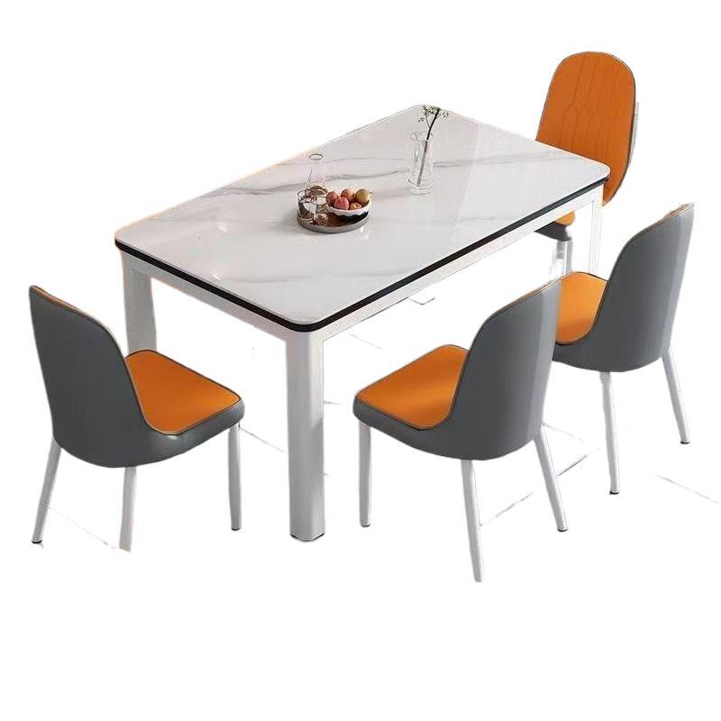 High-end for home dining table and chairs (tempered glass) casualall-in-one dining table restaurant kitchen fast food hot pot