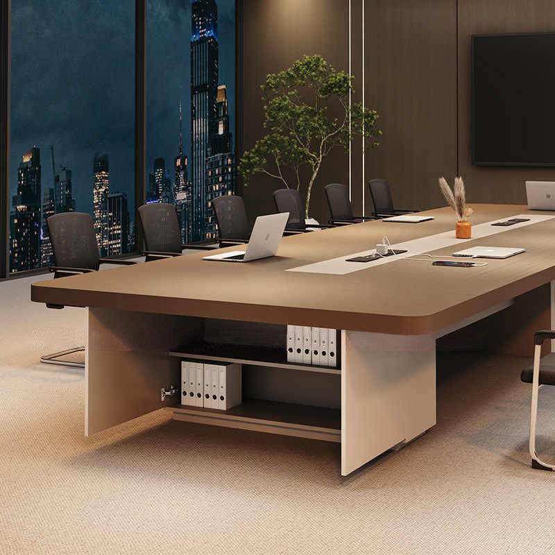 Saint-li large conference table, modern minimalist meeting room table and chair set, long table for staff training