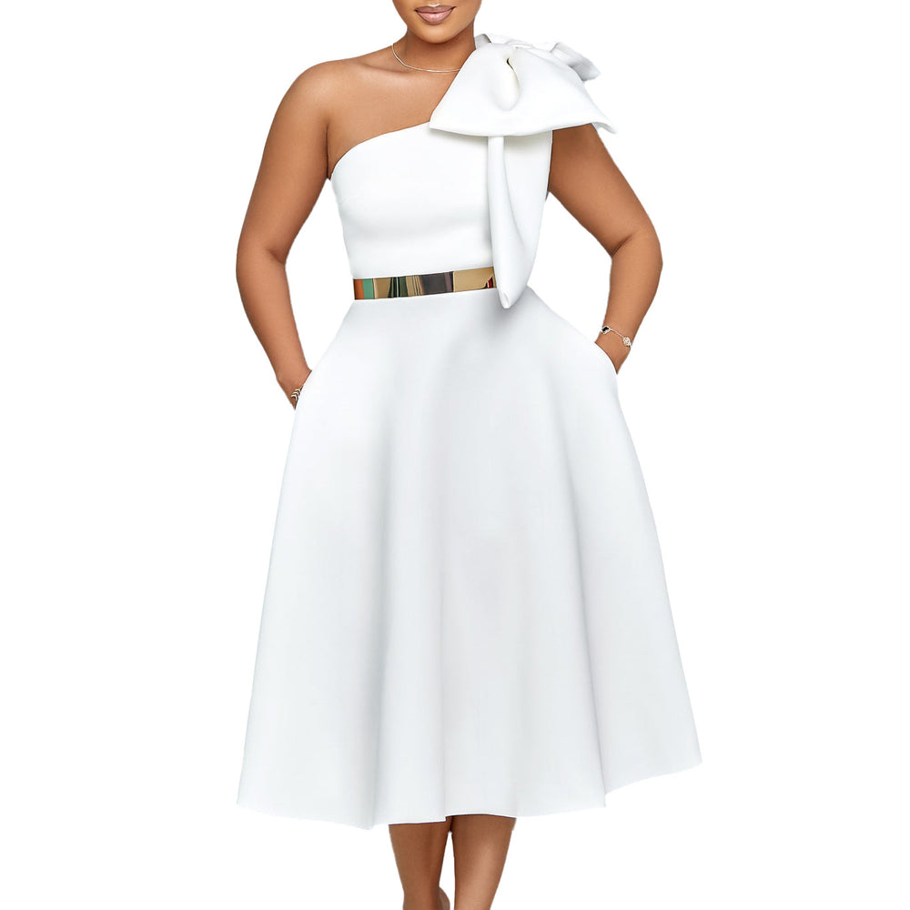 Q119 cross-border   independent station fashion women's solid color sexy dress foreign trade dress