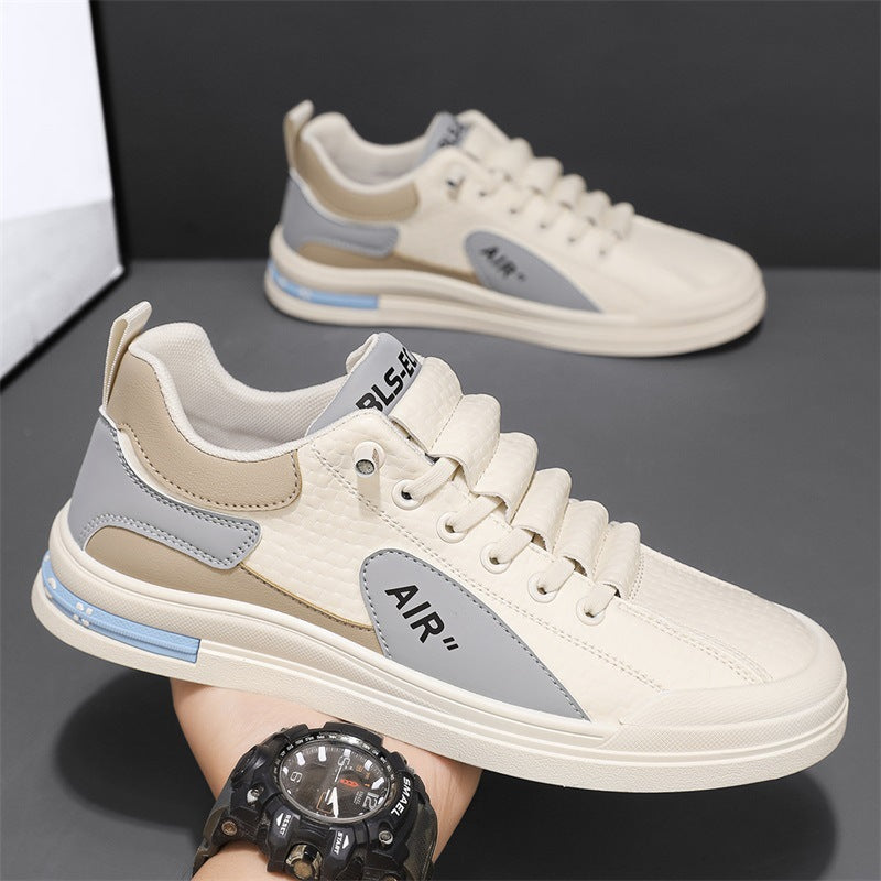 Men's spring breathable 2026 new versatile athletic casual flat white sneakers - trendy work shoes for men