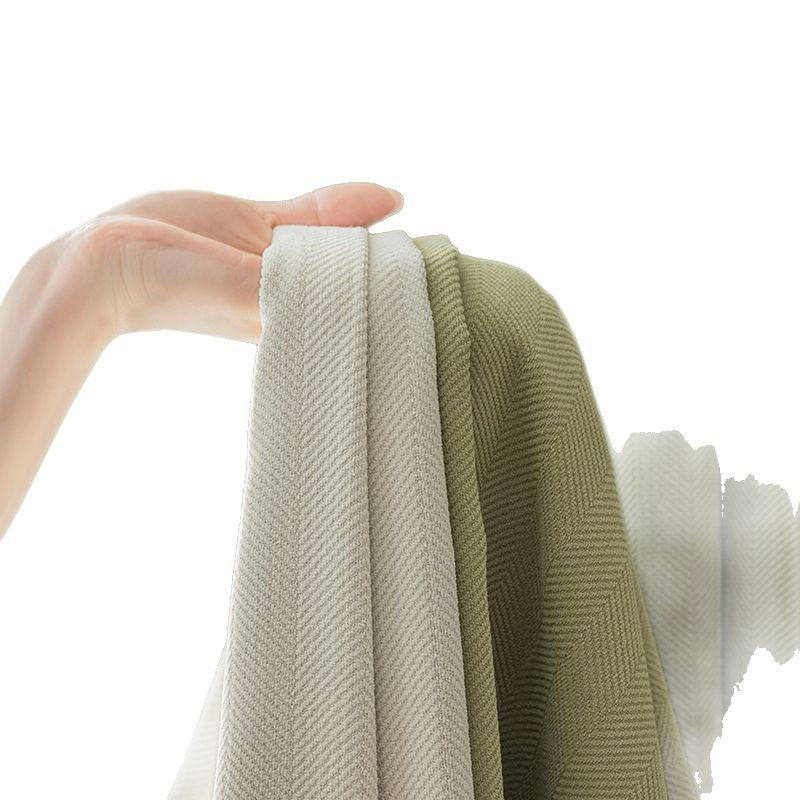 Japanese herringbone chenille curtains, blackout, bedroom, thickened, high-end, living room, shaoxing curtains wholesale, curtain fabric