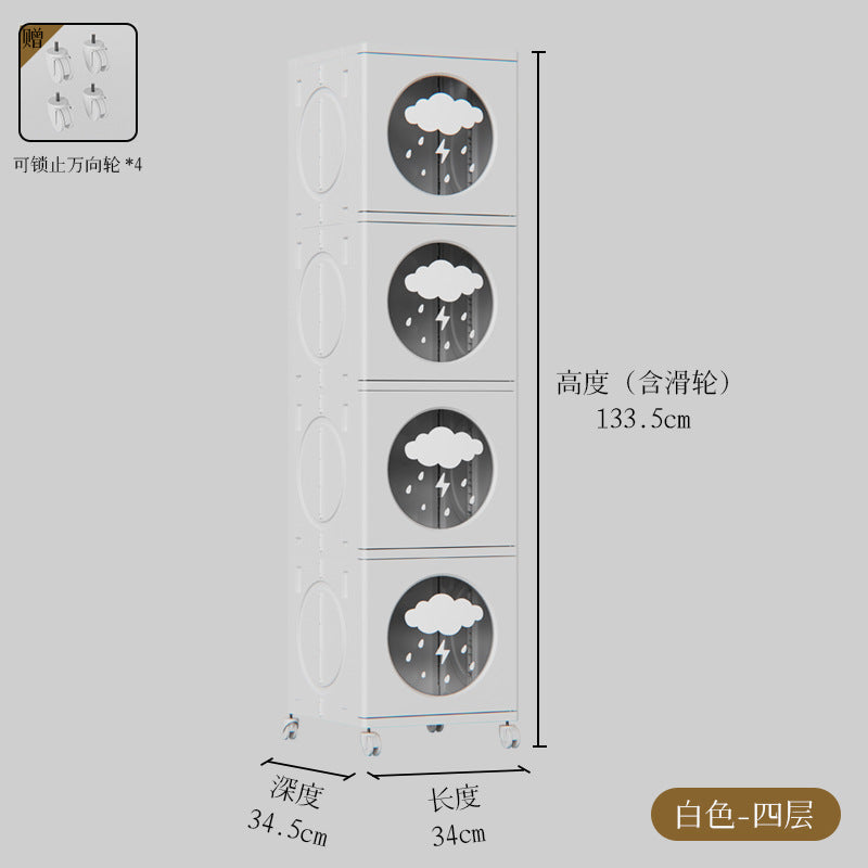 Multi-layer folding storage cabinet Large capacity household storage Simple storage box Bedroom living room sundries sorting rack