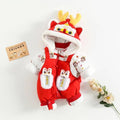 Baby winter thickened clothes red romper festive new year outfit infant toddler new stylish super cute bodysuit trendy