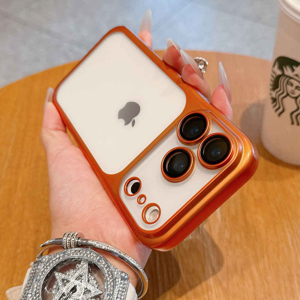 Matte electroplated pc suitable for iphone17promax mobile phone case apple 16/15 lens film anti-fall protective cover