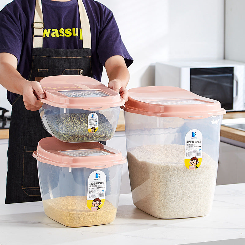 Large-capacity rice storage box Household sealed rice bucket Insect-proof and moisture-proof sealed flour storage Grain storage box wholesale