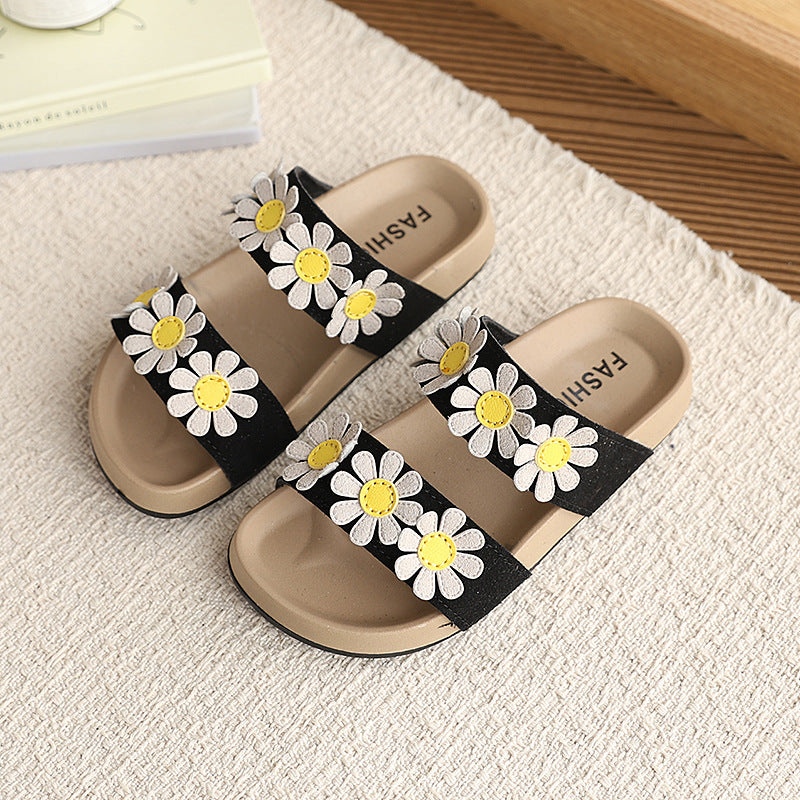 Kids' summer sandals: new daisy design, trendy style, korean fashion, versatile platform slides