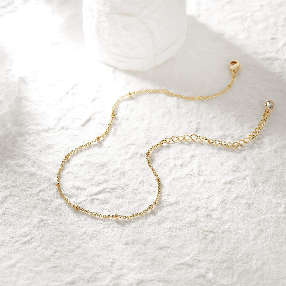 Amazon fashion minimalist layered anklet cute beaded chain summer anklet bohemian beach anklet seaside
