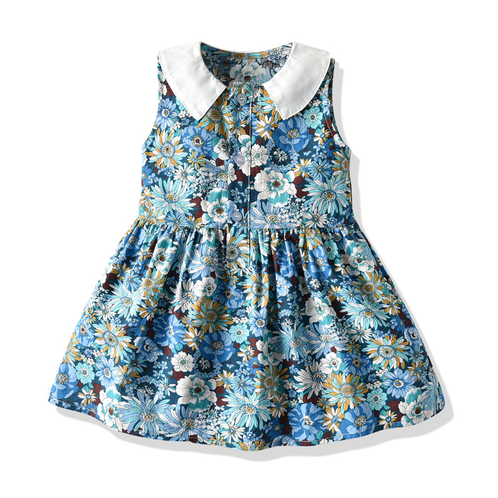 Kids' hong kong style floral shirt performance costume, boys' street dance outfit, runway dress, boys' host outfit, children's day performance costume